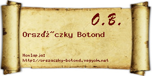 Orszáczky Botond névjegykártya