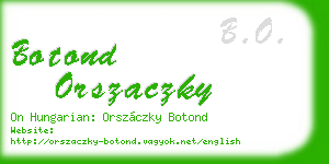botond orszaczky business card