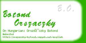 botond orszaczky business card